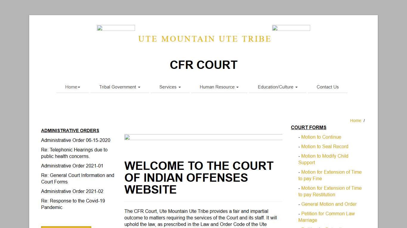 CFR COURTS - Welcome