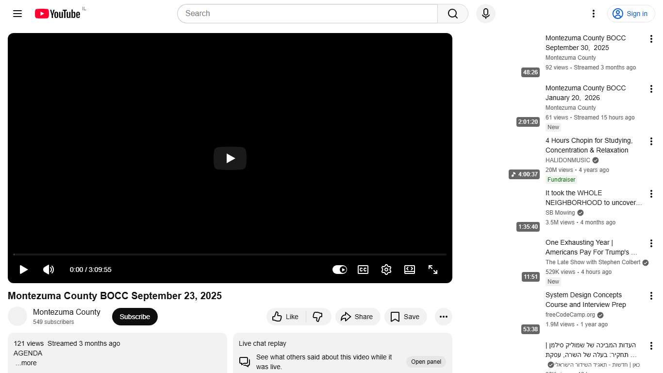 Montezuma County BOCC September 23, 2025 - YouTube
